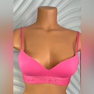 PINK Victoria's Secret Love Pink Bralette - Vibrant Pink push up size 32B